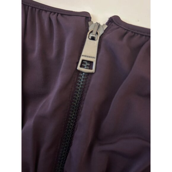 Burberry London $415 Ruched Dewberry Shirt Top Plum Purple Medium runs small